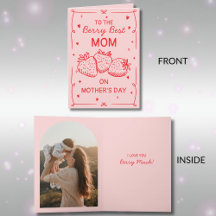 Handriten Rosa Jordgubbe Bästa Mamma Mors Dag