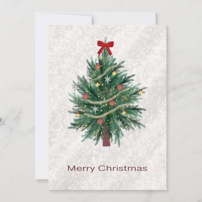 Handritet julträdskort julkort (Framsida)