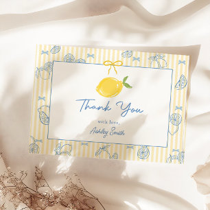 Handritet Lemon Baby Shower Tacksamhetskort Tack Kort