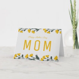 Handritet Vildt Blommigt Morsdags Kort