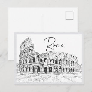 Handritna Colosseum Rom Italien Landmärke Vykort
