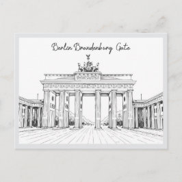 Handritta Berlin Brandenburger Tor Tyskland Vykort