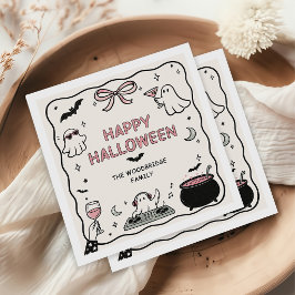 Handritta lyckliga Halloween servetter