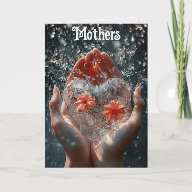 Hands Holding A Heart  Greeting Card Kort (Framsida)