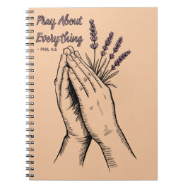 Hands in Prayer Devotional Journal - Lavender Anteckningsbok