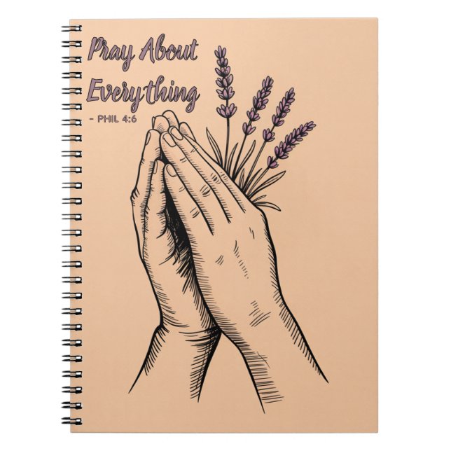 Hands in Prayer Devotional Journal - Lavender Anteckningsbok (Framsidan)