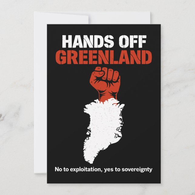 Hands Off Grönlands suveränitetsprotestdesign Inbjudningar (Framsida)