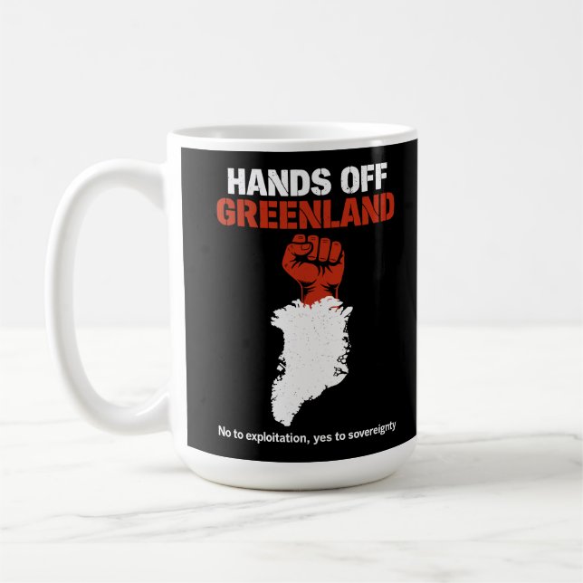 Hands Off Grönlands suveränitetsprotestdesign Kaffemugg (Vänster)