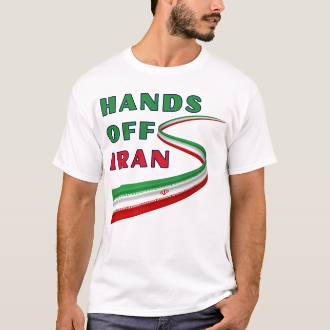 Hands Off Iran T Shirt (Framsida)