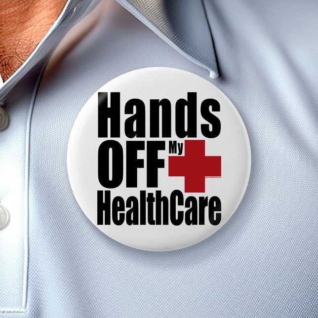 Hands Off My HealthCare Knapp (Custom Button)