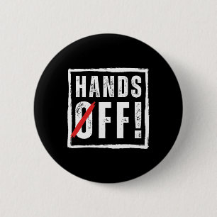 Hands Off-protest 5 april Motstånd Anti Trump Knapp