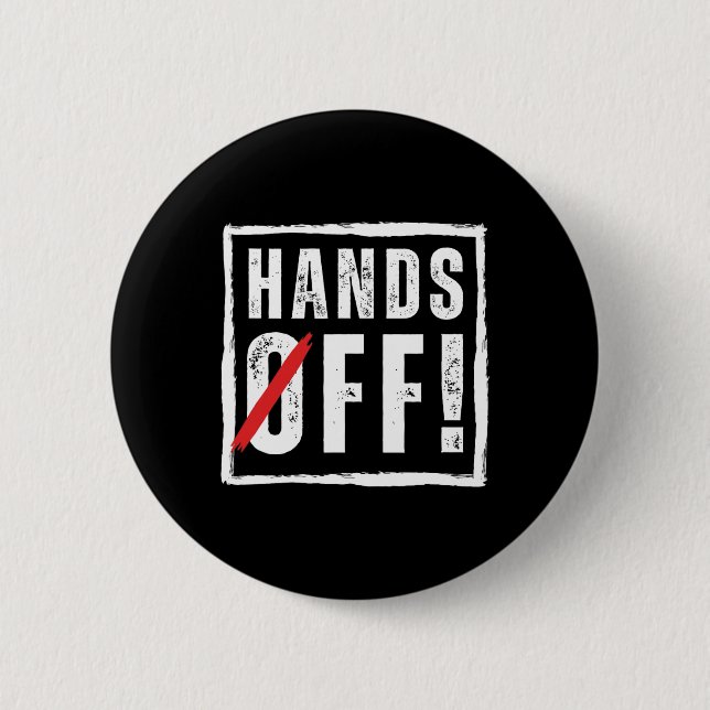 Hands Off-protest 5 april Motstånd Anti Trump Knapp (Framsida)