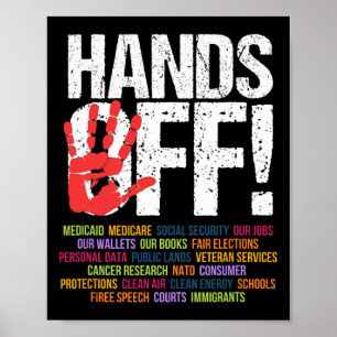 Hands Off-protest 5 april Motstånd Anti Trump Poster