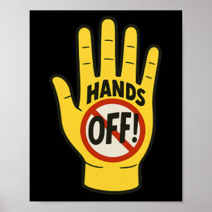 Hands Off-protest 5 april Motstånd Anti Trump Poster