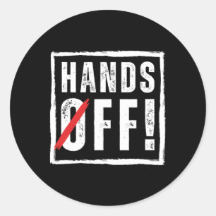Hands Off Protest 5 april Motstånd Anti Trump Runt Klistermärke