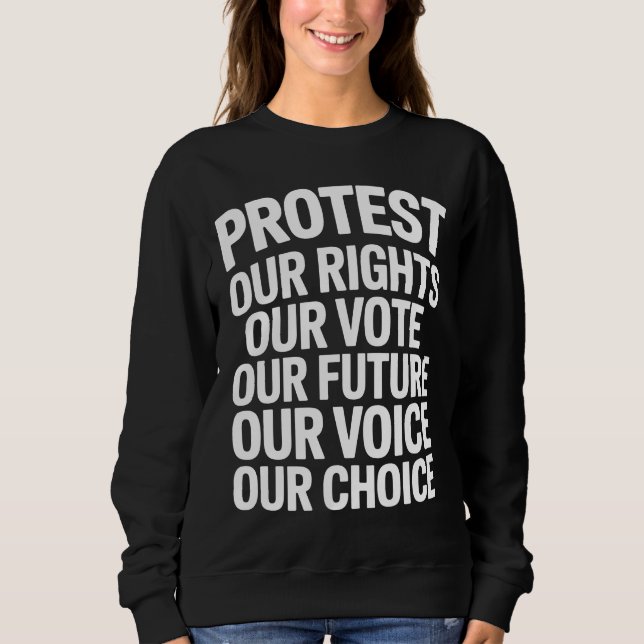 Hands Off Protest Our Rights Our Vote Uttalande T Shirt (Framsida)