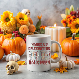 Hands Up Celebrating Halloween Mugg
