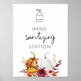 Handsanering av Station Blommigt Pumpkins Poster