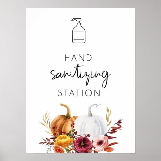Handsanering av Station Blommigt Pumpkins Poster (Framsidan)