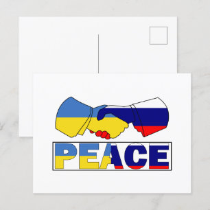 Handshake of Peace, Ukraina, Ryssland, Flagga Vykort