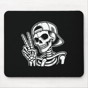 Handsignal för Fredsteckenet Retro Halloween Skele Musmatta