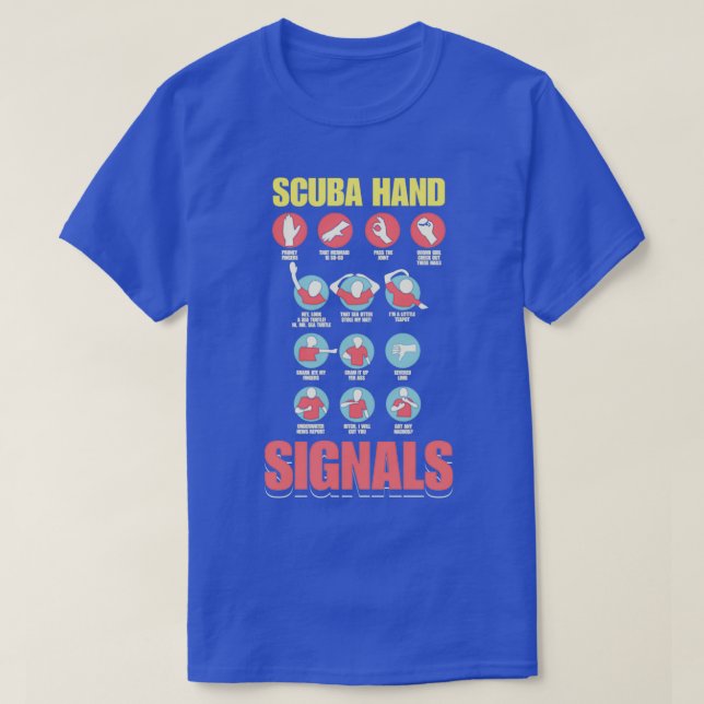 Handsignatur för dykarsignaler t shirt (Design framsida)