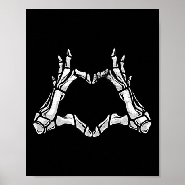 Handsignera Bone Heart-form Kärlek Poster (Framsidan)