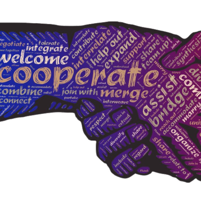 Handskaka Connect-inspirerande Ord Art Poster (Skapare uppladdad)