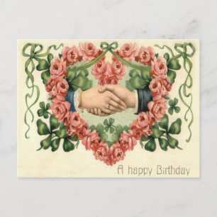 Handskaka Ro Heart Fyrklöver Vykort