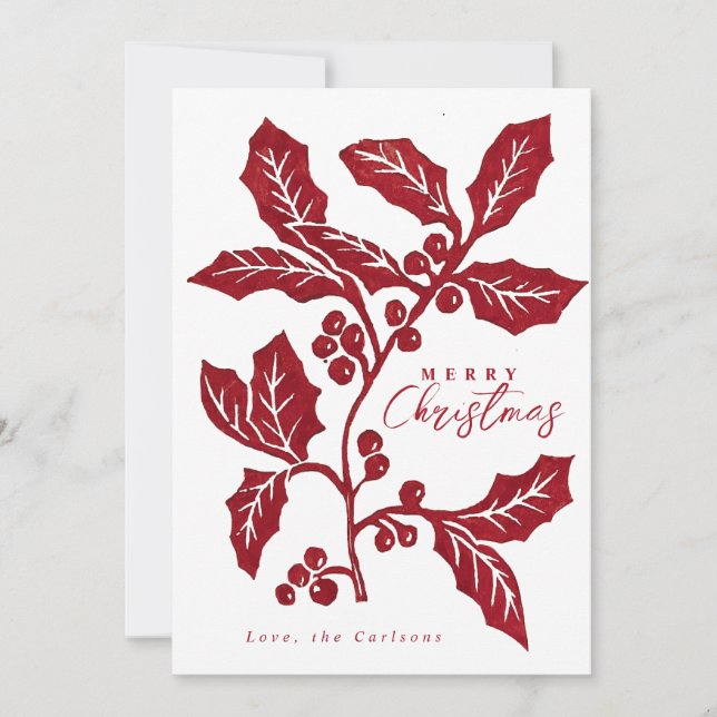 HandSkapat jullkort för glanskkonst med skal Inbjudningar (Framsida)