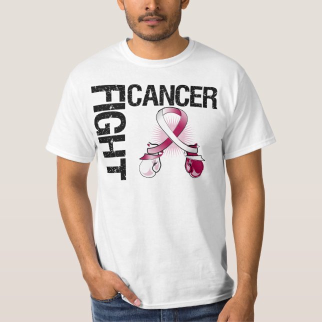 Handskar för boxning för halscancerslagsmål t-shirt (Framsida)