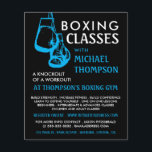 Handskar för svart och blå boxing, Advert för boxi Flygblad<br><div class="desc">Svart och blå Boxinghandskar,  Boxing Class Advert Flyers by the Affärskort Store.</div>