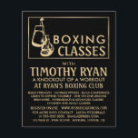 Handskar för svartvitt och Guld, Boxing Class Adve Flygblad<br><div class="desc">Boxinghandskar för Black & Guld,  Boxing Class Advert Flyers från Affärskortet Store.</div>