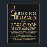 Handskar för svartvitt och Guld, Boxing Class Adve Flygblad<br><div class="desc">Boxinghandskar för Black & Guld,  Boxing Class Advert Flyers från Affärskortet Store.</div>