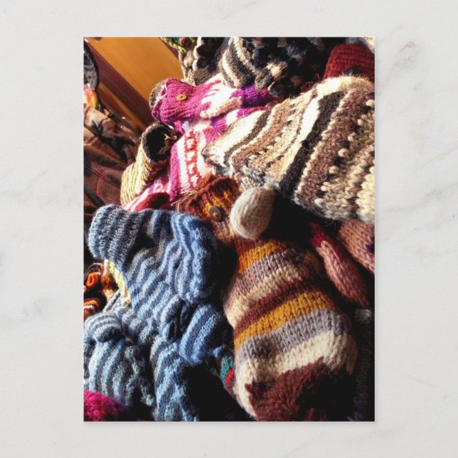 Handskar och mössor vykort (Framsida)