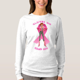 Handskar på, spela på! Medvetenhet om bröstcancer T Shirt