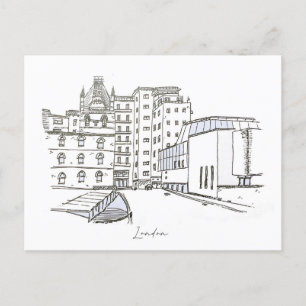 Handsketch i London Vykort