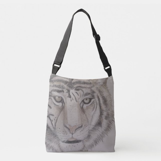 Handsketch Tiger Tote Axelväska (Framsida)