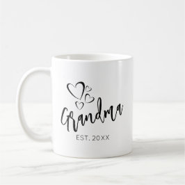 Handskisserade skript, Grandma-Year, upprättat Kaffemugg