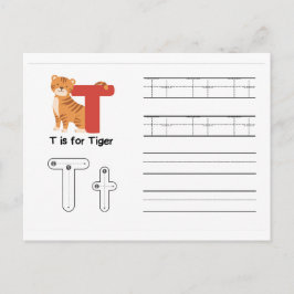 Handskrift av FlashCards för Kindergarten | T,U | Vykort