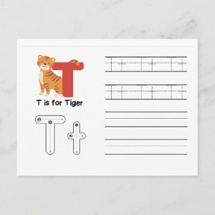 Handskrift av FlashCards för Kindergarten T,U Vykort
