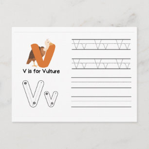 Handskrift av FlashCards för Kindergarten V,V Vykort