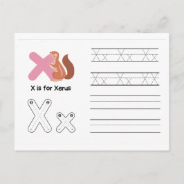 Handskrift av FlashCards för Kindergarten | X,Y | Vykort