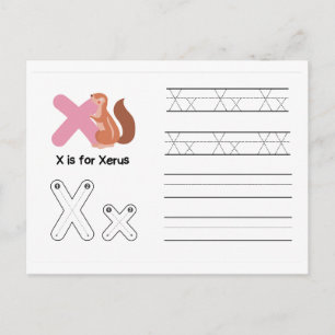 Handskrift av FlashCards för Kindergarten X,Y Vykort