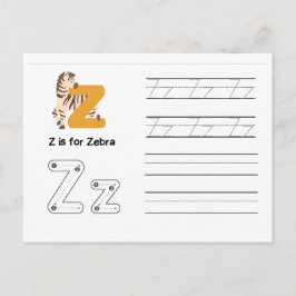 Handskrift av FlashCards för Kindergarten | Z | Vykort