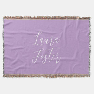 Handskrift Elegant Namn Lilac Färg Filt