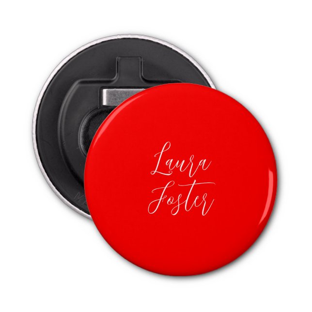 Handskrift Elegant Namn Red Färg Plain Flasköppnare (Framsidan)