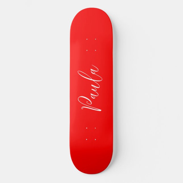 Handskrift Elegant Namn Red Färg Plain Mini Skateboard Bräda 18,5 Cm (Framsida)