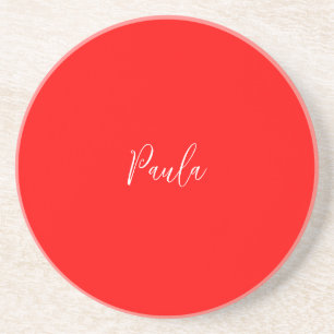 Handskrift Elegant Namn Red Färg Plain Underlägg