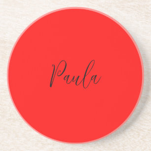 Handskrift Elegant Namn Red Färg Plain Underlägg
